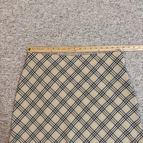 NYCC New York Clothing Co Womens Tartan Plaid A Line Skirt Black Tan Size 16 - Picture 4 of 7
